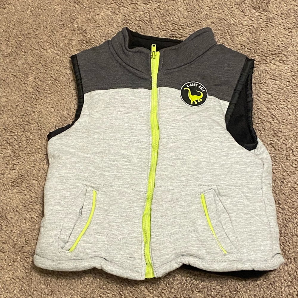 3T Little Rebels Thick Vest Gray "A-Roar-Able" Dino